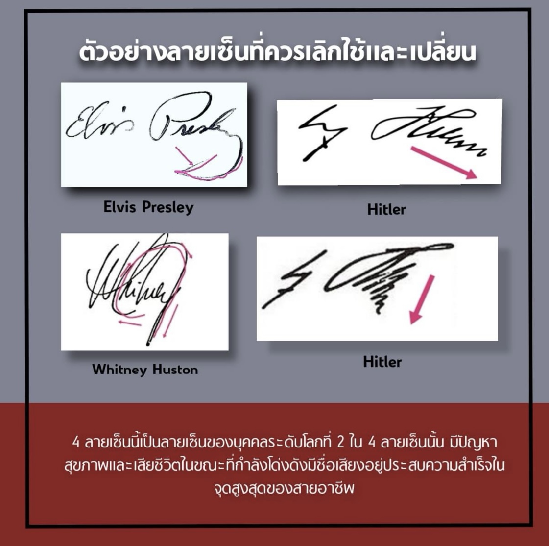 ตัวอย่างลายเซ็นที่ไม่ควรใช้