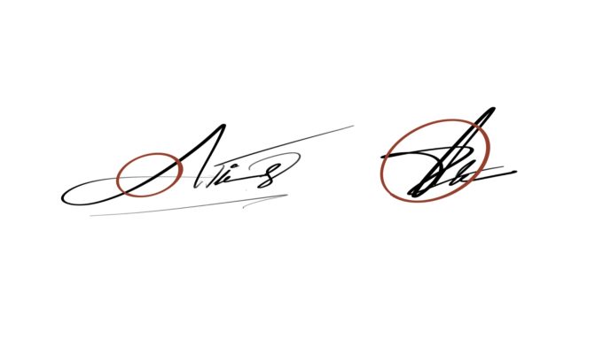 หลักการออกแบบลายเซ็น:ไม่ควรเซ็นตัดกัน